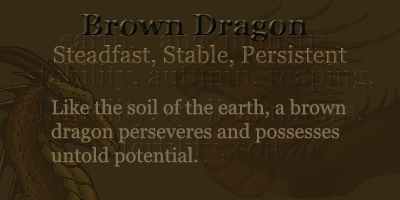 Brown Dragon - Steadfast, Stable, Persistent